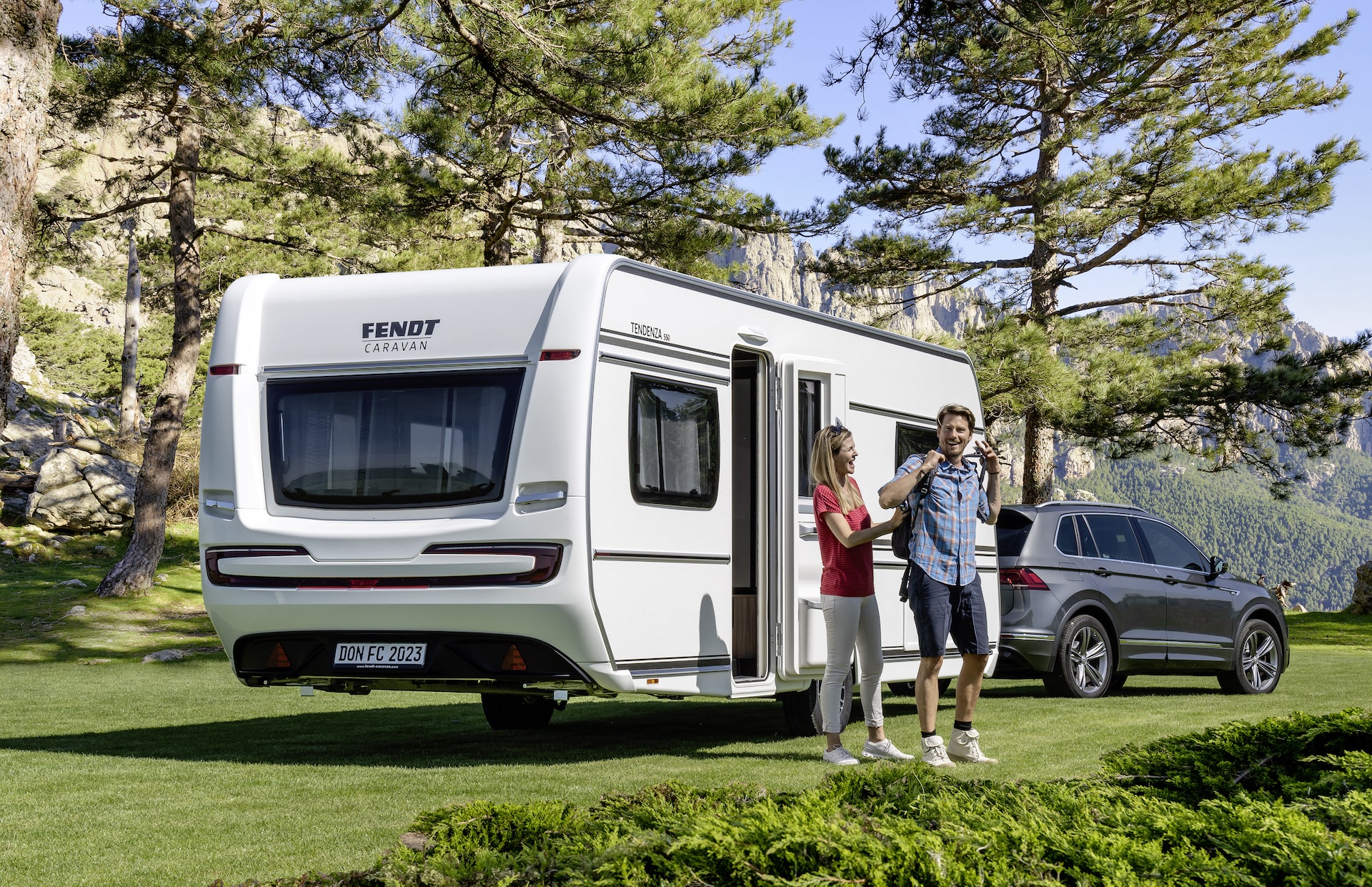 Fendt campingvogne er Tysk luksus kvalitet. Her ses en Fendt Tendenza 2023